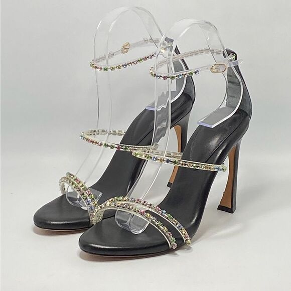 Alexandre Birman Dolores 100 Black & Sparkling Straps Sandal size 36.5 - Picture 2 of 12
